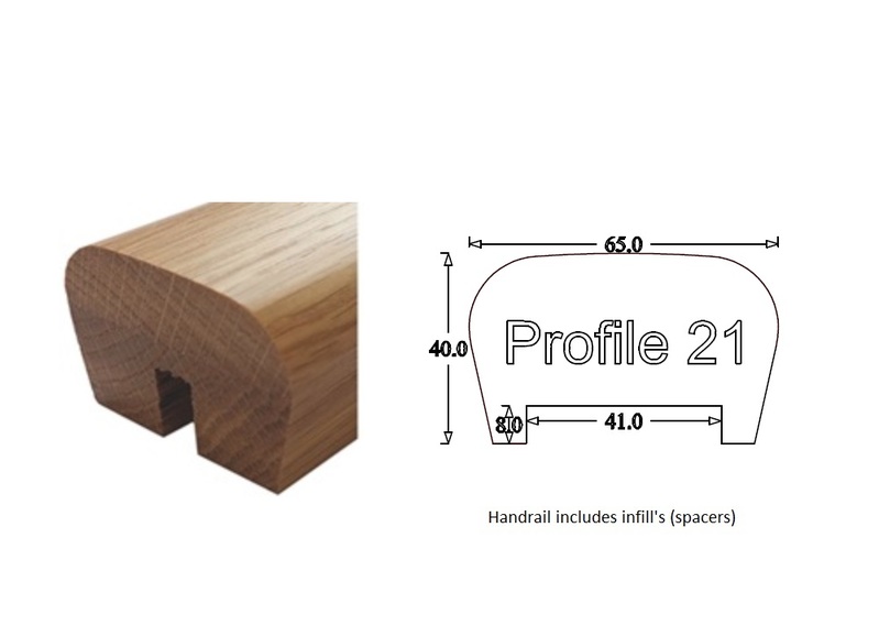 Modern Handrail (65mm x 41mm) 41mm Groove